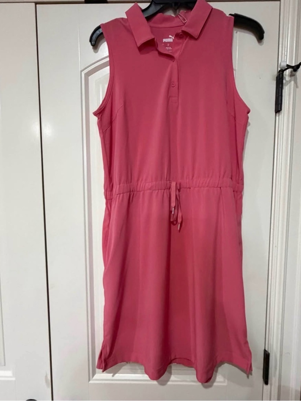 Puma Sleeveless Polo Drawstring Mini Dress in Pink